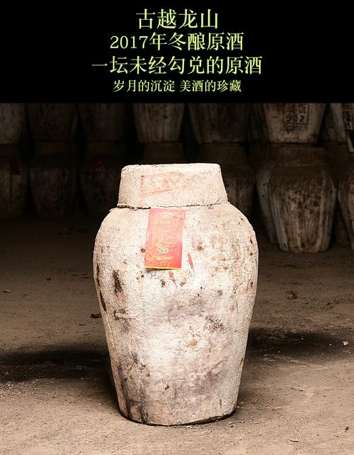 古越龙山绍兴加饭酒黄酒2017年冬酿坛装半干手工原酒24l长期存放